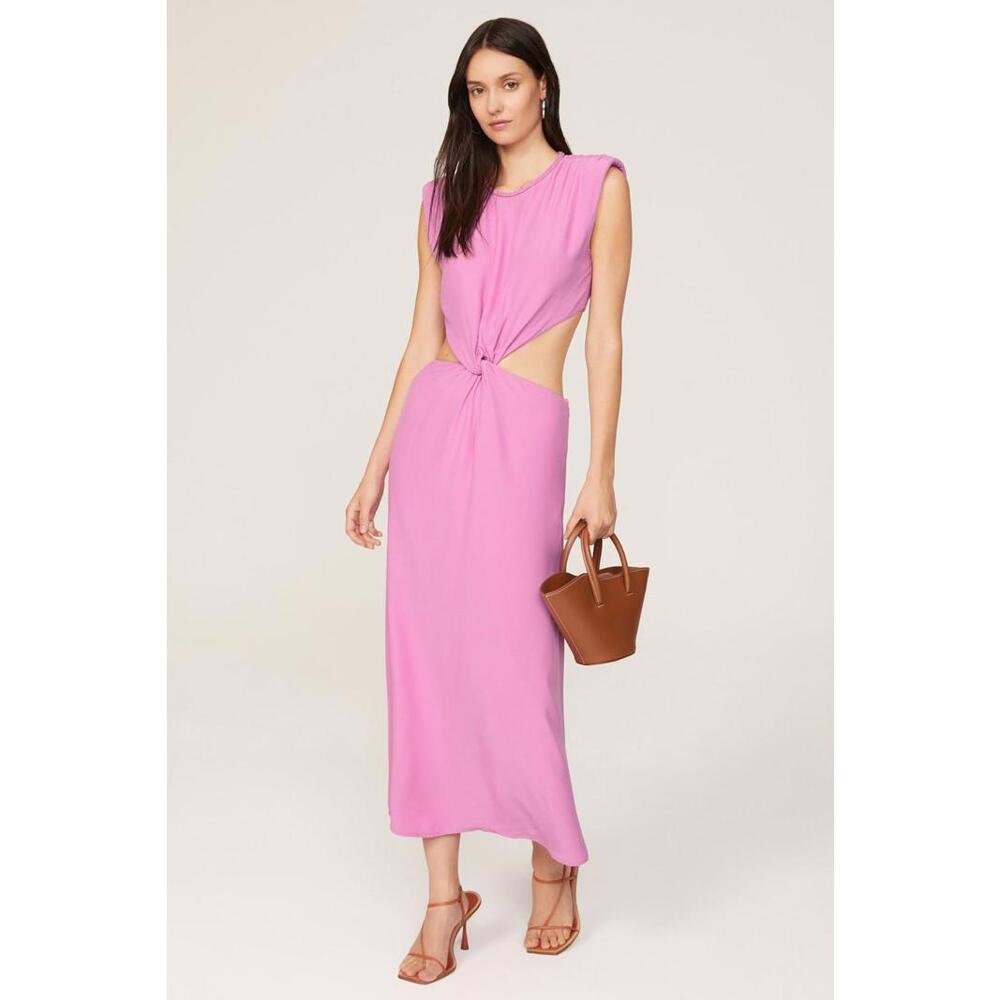 Scotch & Soda Pink Viscose Draped Midi Dress Size 36 As Is Condition